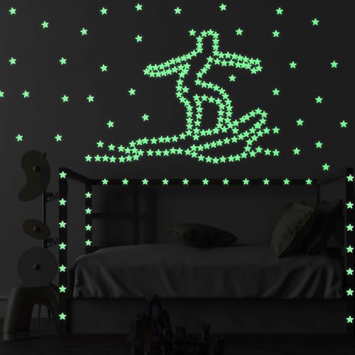 image for AM AMAONM 100 Pcs Yellow Glow in The Dark Luminous Stars Fluorescent N