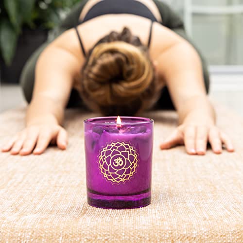 Suziejo - Aromatherapy Candle, Crown Chakra Candles, Frankincense & White Lotus Essential Oil, Scented Soy Candles, Amethyst Crystals Inside For Natural Healing, Stress Relief, Spiritual Decor #TOP6