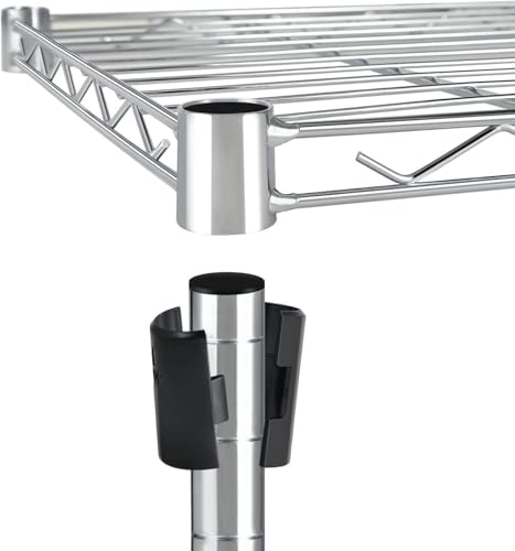 Image of Simple Deluxe Heavy Duty 4-Tier Storage Shelving Unit, 35.83 inch W x 13.98 inch D x 55.91 inch H, 1000 Lbs Loading Capacity, Chrome