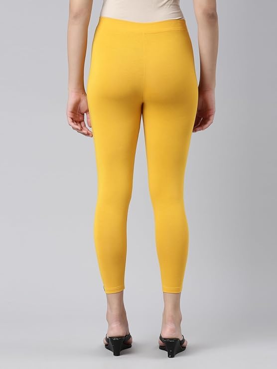 Image of Women Cotton Solid Belt Ankle Length Legging Four Way Lycra Leggings