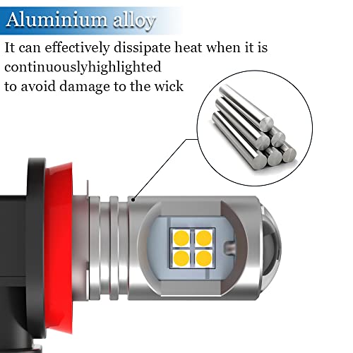 H11 Led Fog Light Bulbs H8 6000K Xenon White,H16 Led Fog Lights H9 ,3030 12Smd Chips,Super Bright,50000 Hours Lifespan,Easy Installation Fog Light Bulb Replacement For Car,Truck,Vehicle, Pack Of 2 #TOP3