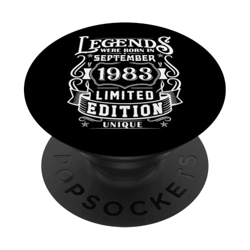 Cumpleaños Septiembre 1983 Edición Limitada Regalo Vintage PopSockets PopGrip Intercambiable