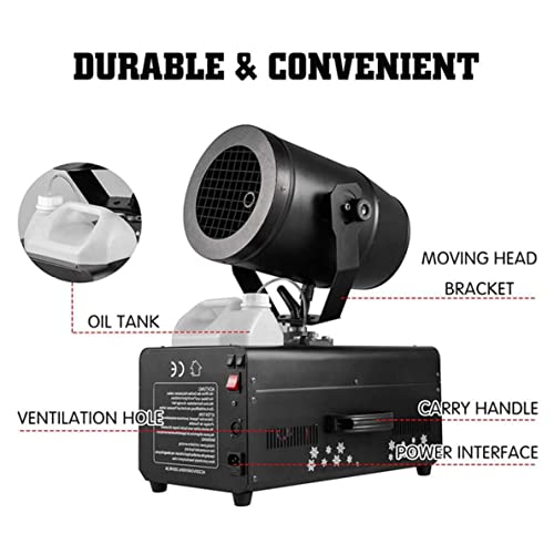 Máquina de nieve de 2000 W, con ángulo de 180°, control manual y remoto, incluye estuche de transporte y mando a distancia, ideal para fiestas y Navidad miniatura 4
