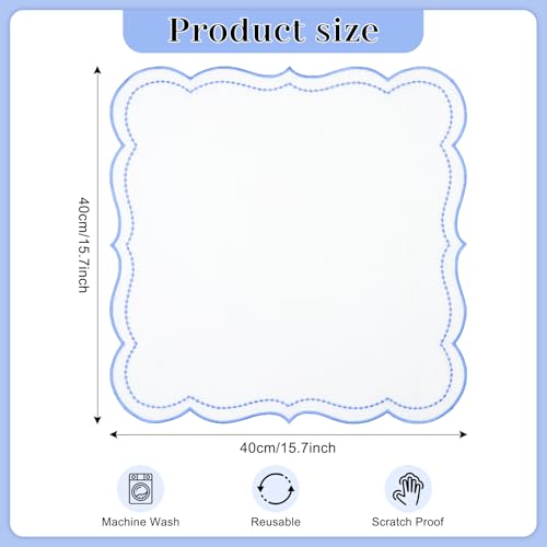 Set de 4 servilletas de tela bordadas, 40x40 cm miniatura 2
