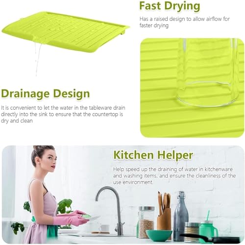 Image of Kitchen Utility Draining Board with Hanging Hook, Dish Rack, Plastic Dish Drainer Tray, Large Sink Drying Rack, Kitchen Tableware Organizer, Drain Board For Utensils, Vegetable & Fruit
