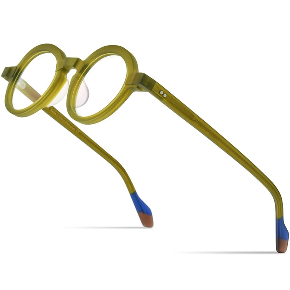 MUTYNE Mehrfarbige Acetat-Brillengestelle für Herren, matt, Retro, runde Brillen, Damenbrillen