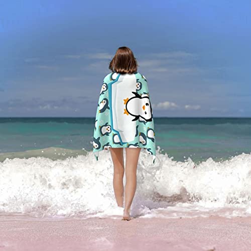Mihain Cute Penguin Beach Towel Oversized Microfiber Quick Dry Bath Towels Lightweight Super Absorbent Bath Towel For Kids Adult Travel Pool Swimming Camping #TOP4