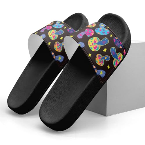 Mushroom Birds Design Slippers Sandals for Women Men Casual Athletic Sandals Pool Shower Indoor Outdoor Slide Slippers3