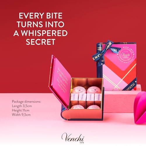 Venchi - Mini Book with 8 Chocolates BacioDiDama and Cremino Caramel Gold, Gluten Free, Valentine's Day Collection, 105 g, Gift Idea