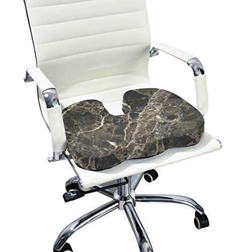Qilmy Marble Seat Cushion Cover Breathable Non-Slip Memory Foam Seat Cushion Cover For Office Chair Car Wheelchair, 17 X 14 X 2.2 Inch #TOP7