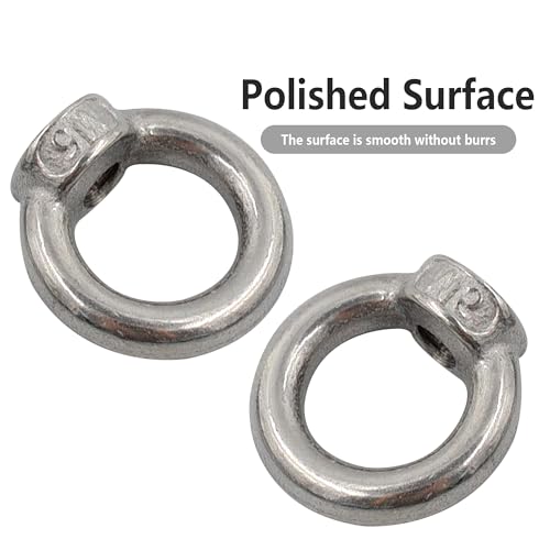 Image of 10PCS M5 Lifting Eye Nut, Stainless Steel Lifting Eye Threaded Nut Fastener, Hardware Ring Shaped Eye Bolt, 23mm /0.9inch OD