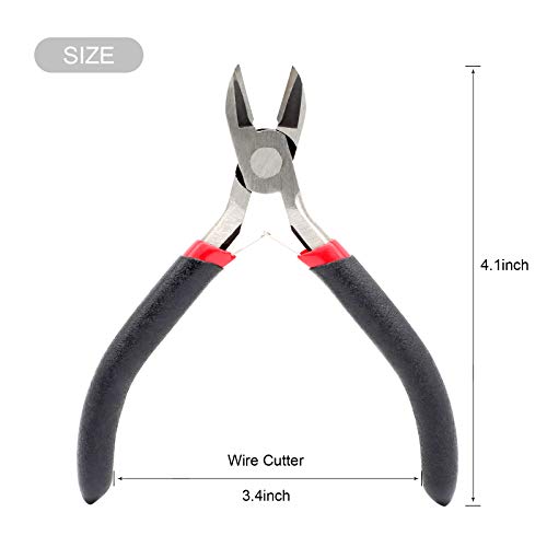 FENGWANGLI Wire Cutter Pliers for Wire Wrapping Bending Cutting Snipping, 5 Inch, Black - Thumbnail 2