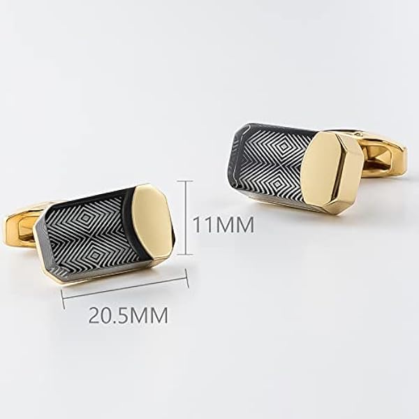 ZWEBY Manschettknappar män män klassiska affärer franska manschettknappar pläterade legering manschettknappar för bröllop affärer (färg: svart, storlek: 2,15 x 1,25 cm)