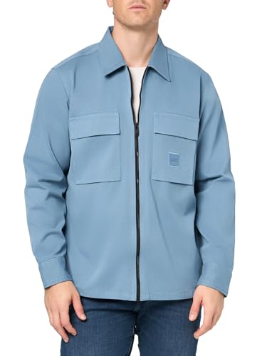 Image of BOSS Men's Twill Cargo Pocket Zip Up Overshirt