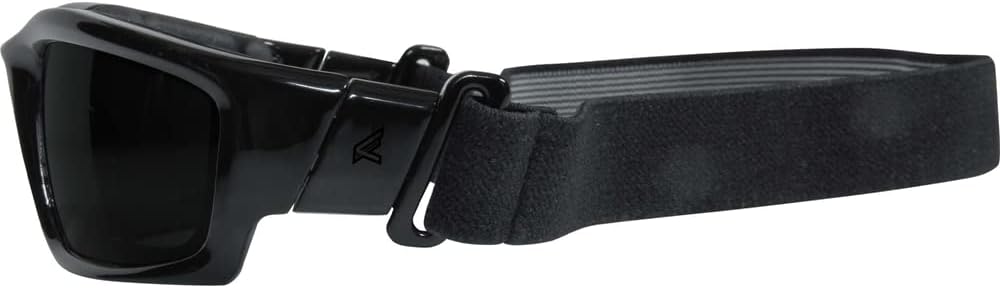 EDGE SK116-SP Kazbek Anti-Fog Conversion Frame Kit, Anti-Scratch, UV 400, Military Grade, Includes Interchangeable Temples, Strap & Gasket, Black Frame/Smoke Lens