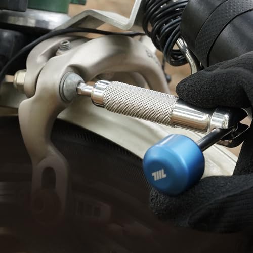 Image of 711L Lollipop Bit Driver - Pocket EDC Screwdriver with Retractable Lever for Extra Torque - Interchangeable 1 /4 inch Hex Bit Driver (Stainless Steel Blue)