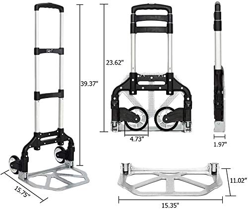 Carrito plegable portátil de aluminio 165 lbs miniatura 3