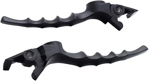 Miniatura 3 de RCRBT Palancas de embrague de freno hidráulico con diseño de calavera compatible con Honda Yamaha Suzuki Kawasaki (negro)
