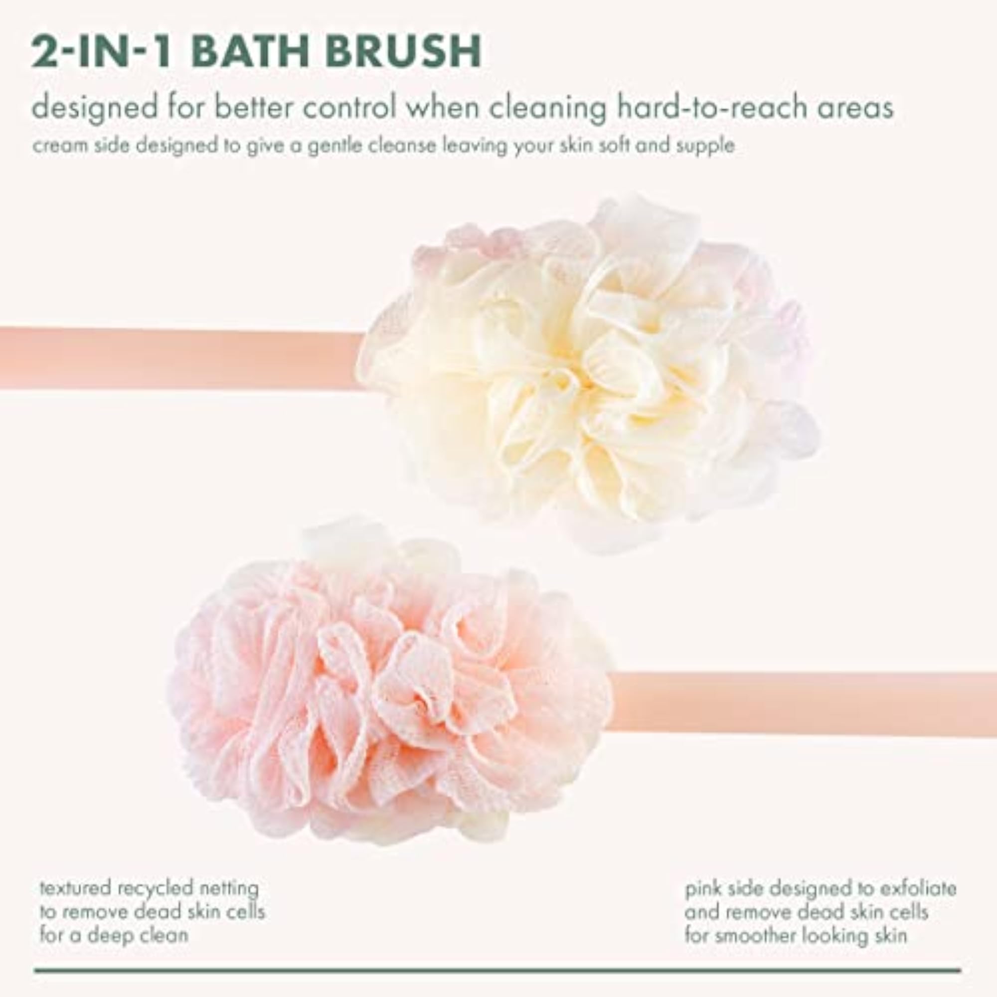 EcoTools 2-in-1 Bath Brush, Loofah Bath Brush for Body Wash