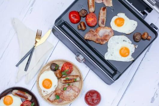 Sizzle 14" Electric Griddle, 500F High Heat Kitchen Grill with Nonstick Plate, Low-Smoke Technology, Edge-to-Edge Heating, Family-Sized Capacity, Countertop Cooking ToolIndoor,1450 W (GR100GDL)