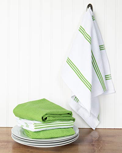 image for Sticky Toffee Cotton Terry Kitchen Dish Towels, Thick and Absorbent, 4