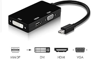 Jmday Abuy 3 in 1 Mini Displayport/Thunderbolt 2 to HDMI VGA DVI Adapter