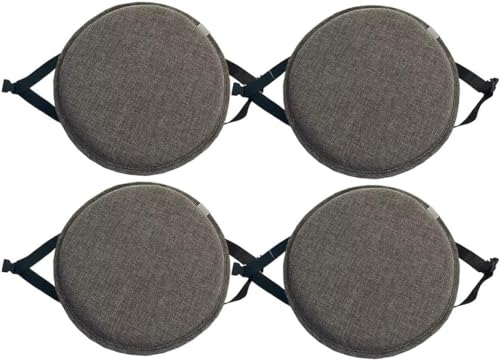 Juego De 1/2/4 Cojín Redondo para Silla, 30cm/33cm/35cm/40cm con Hebilla Antideslizante, cojín de Asiento Suave para Taburete, jardín, Interior, Exterior, hogar (Color : 2#, Size : 4PS_30CM/11.8INCH