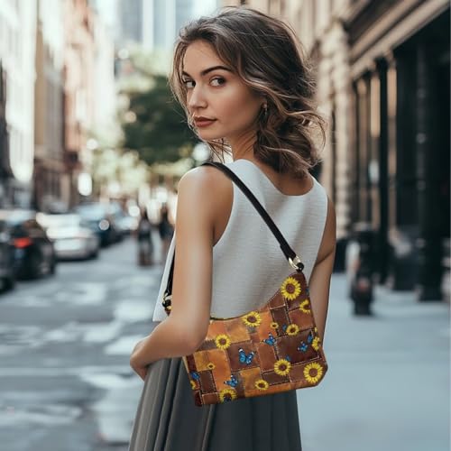 Image of Handbag for Women Leather Underam Shoulder Bag with Zipper Fashion Work Purse Waterproof Travel Wallet