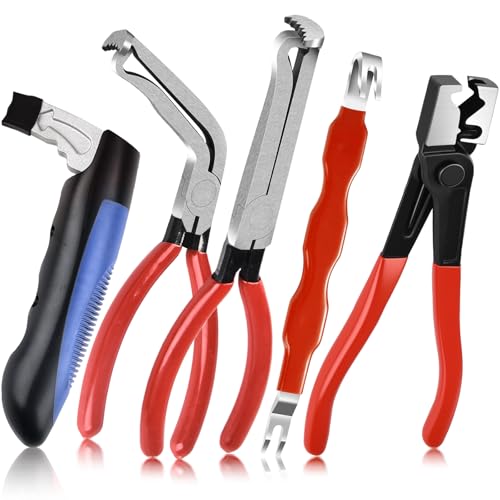 Vovoir 5PCS Electrical Disconnect Pliers, Automotive Electrical Plug Connector Disconnect Tool, Connector Separator, Car Safety Hammer,Hose Clamp Pliers, Applicable to Cars, Trucks, SUVs