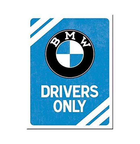 metal Magnet - BMW, Drivers Only Blue, 6 x 8 x 0.1 cm
