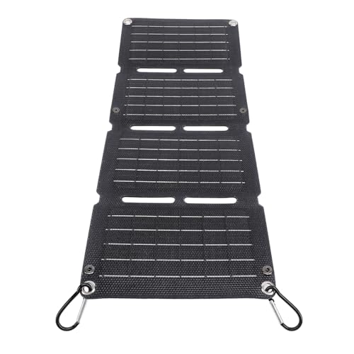 4 Falten Faltbares Solarpanel, Tragbares 40-W-Solarladegerät mit Schnellladefunktion Tragbares Solarpanel aus Monokristallinem Silizium mit 2 USB-Ausgängen, Typ C und (ohne Stromspeicher)