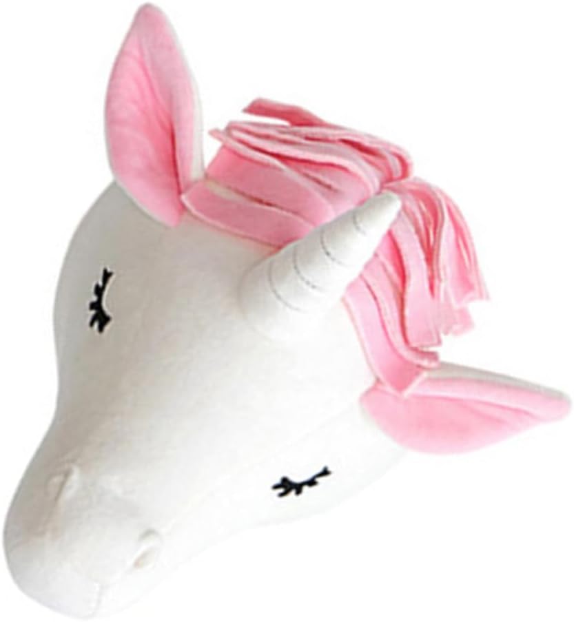 Lovely Unicorn Hanging Ornament for Decorative Wall Pendant with Soft and Easy to Install No Needed Small Cute Animal Head Wall Hanging for Boys and Bedroom Decor