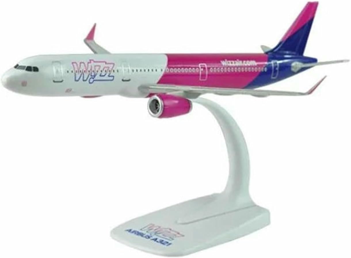 Avión exhibición Escala 22 cm para Wizz Air A321 Base Resina estática avión Terminado maqueta Adorno para área recepción Ideal para Regalar