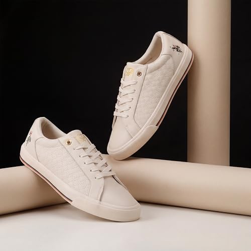 Image of U.S. Polo ASSN. Heidi 2.0 White Sneakers Shoes with Quilting Detail