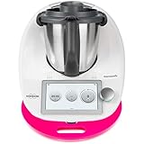 Acryl Gleitbrett | pink | 36x28cm für Thermomix TM5 TM6 TM31 und viele Küchengeräte | Griff und hochwertige Teflongleiter für müheloses Verschieben sowie Gummifüße für festen Stand