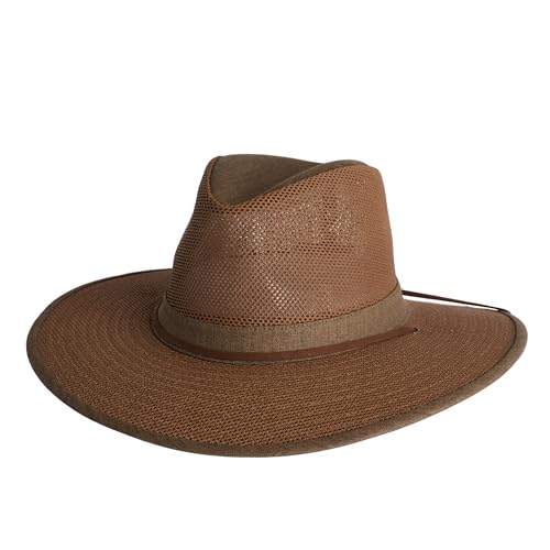 Henschel Hats Aussie Breezer Original - Wide-Brim Sun Hat for Men with Adjustable Fit | Perfect Men's Summer Hat for Camping