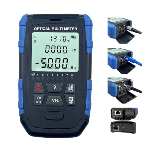 Groword 5-in-1 Fiber Optic Cable Tester - Portable Optical Power Meter With Light, FC/SC/ST Universal Interface