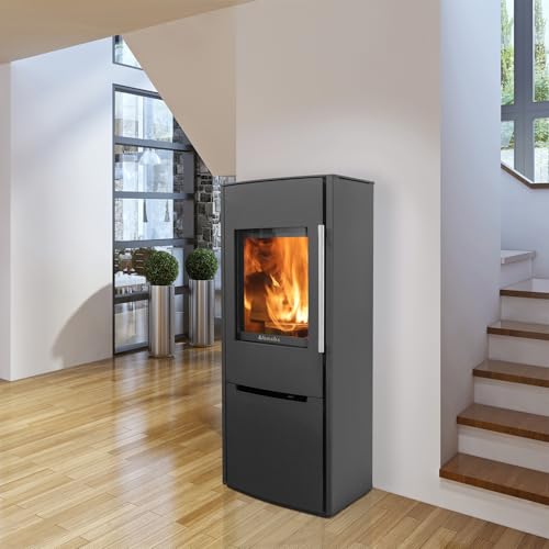 Wamsler Kaminofen G001882000 Pylon 1G aus Stahl in Schwarz, Energieeffizienz A+