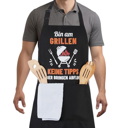Livdouyu Kochschürze für Männer, Kochschürze Herren Lustig Persönlich Wasserdicht Verstellbare Küchenschürze mit Taschen Witziges BBQ Geschenk zum Vatertag Weihnachten oder Geburtstag Livdouyu Kochschürze für Männer, Kochschürze Herren Lustig Persönlich Wasserdicht Verstellbare Küchenschürze mit Taschen Witziges BBQ Geschenk zum Vatertag Weihnachten oder Geburtstag