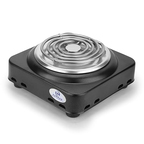 Image of HM Portable Hot Plate Radiant Cooktop Powder Coated Manual Electric Hot Plate Induction Cooktop Stove With 1 Burner | 1 Year Warranty | black (1500 Watt)