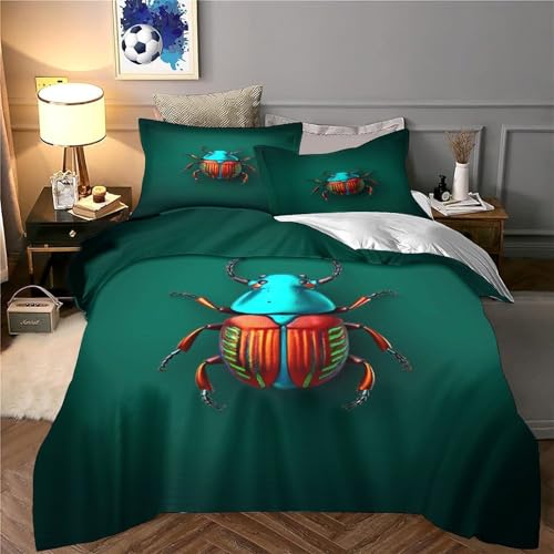 Parure de lit scarabée 140x200 avec housse de couette 3D