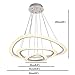 GQZ Modern LED Chandelier Pendant Light with Triangle Ring Adjustable Pendant Light Ceiling Fixture Contemporary for Bedroom Living Room Dining Room Kitchen Island with Remote Control (White)
