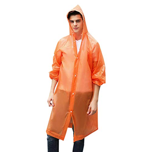 Dsxnklnd Casaco de chuva feminino masculino impermeável com capuz PEVA, capa de chuva poncho, Branco