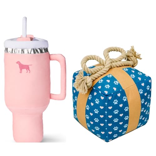 PUPROAR Set de Juguetes para Perros con Sonido y Peluche