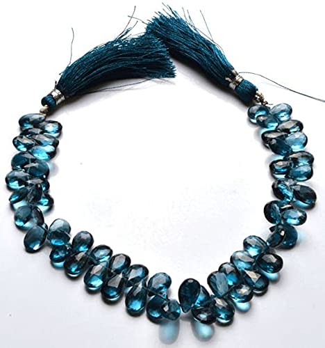 Perles topaze bleu azur en poire pour créer vos bijoux d'été chic et bohème