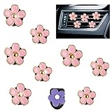 OOTSR 8 Pièces Marguerite Clip D'aromathérapie pour Voiture et 1 Pièce Intérieurs de Crochet de Siège de Voiture pour les Décorations D'intérieur de Voiture ou de Bureau pour Femmes-Rose