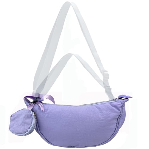 Image of Nylon Crescent Crossbody Bag for Women Purses Trendy Men,Small Travel Sling Bag Hobo