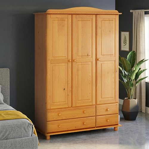 Miniatura 2 de Moblit, Armario De Almacenamiento Realizado En Madera Maciza De Pino Natural, Color Miel. Serie Canet. Medidas 197x52 Cm Altoxfondo . 130 Cm De Ancho