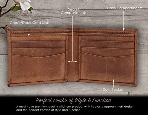 Image of WildHorn Leather Wallet For Men, Tan Hunter