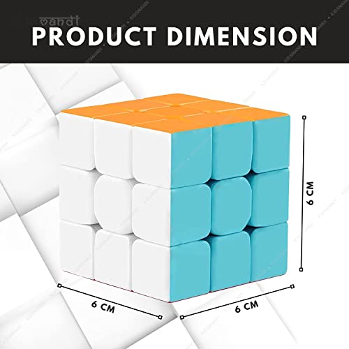 Image of Kids Mandi 3x3 Cube Stickerless Magic Cube Puzzle | Speed Cube Brainteaser| Stressbuster, Anti-Anxiety, Fidget Game for Kids and Adults